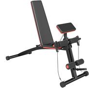 HOMCOM Banco Musculación Banco de Mancuernas Plegable Inclinable Multifuncional para Entrenamiento Completo Máquina de Fitness Negro Aosom España