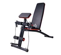 HOMCOM Banco Musculación Banco de Mancuernas Plegable Inclinable Multifuncional para Entrenamiento Completo Máquina de Fitness Negro Aosom España
