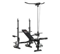 HOMCOM Banco de Pesas Multifuncional Ajustable para Entrenamiento de Cuerpo Entero 180x134x200 cm Plata y Negro Aosom España