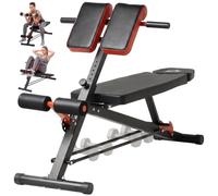 HOMCOM Banco de Pesas Multifuncional Silla Romana 64x146x73,5-85 cm Negro | Banquillo de Gimnasio Completo, Respaldo Inclinable en 3 Posiciones, Altura Ajustable, Carga 300 kg