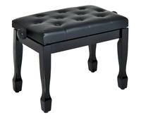 Homcom banco de piano, altura ajustable, banqueta de piano con asiento de cuero sintético, patas de madera, carga máxima 200 kg, 64x35x55 cm, negro 64 cm