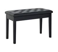 HOMCOM Banco de Piano con Almacenamiento, Banqueta de Piano con Asiento de Cuero Sintético, Patas de Madera, Carga Máxima 200 kg, 76x36x50 cm, Negro