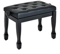HOMCOM Banco de piano taburete asiento altura ajustable Negro madera revestimiento sintético Aosom España