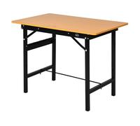 Homcom banco de trabajo plegable mesa de trabajo plegable con regla transportador carga 100 kg 100x60x75,5 cm natural y negro
