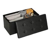 HOMCOM Banco Otomano de Almacenamiento, 89L PU Cuero Plegable Reposapiés Taburete, Banco de Fin de Cama, Fácil Montaje, para Sala de Estar, Dormitorio, Entrada, Negro