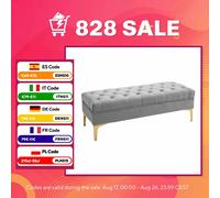HOMCOM Banco Pie de Cama Taburete Pie de Cama con Asiento Acolchado y Patas Metálicas Banqueta de Dormitorio para Entrada Pasillo Carga 120 kg 118x45x42 cm Gris