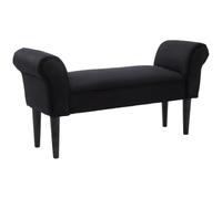 HOMCOM Banqueta Pie de Cama con Brazos Tapizada para Dormitorio Salón Recibidor Carga 130 kg 102x31x51 cm Negro Aosom España