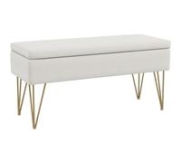 HOMCOM Banco Pie de Cama Tapizado con Patas de Acero Moderno Crema