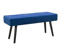 HOMCOM Banco tapizado de Terciopelo con Patas de Acero, Banco de Zapatos para Dormitorio, salón, Pasillo, 100 x 36 x 45 cm, Color Azul
