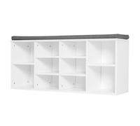 HOMCOM Banco zapatero 8-10 pares Estantes regulables, Madera, Blanco, 104 x 30 x 48 cm Aosom España