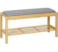 Homcom Banco zapatero 90x30x46 cm madera natural