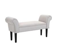 HOMCOM Banco Zapatero Banqueta con Brazos Tapizada Tipo Banco de Madera para Dormitorio Salón Recibidor 102x36x51cm Carga 130kg