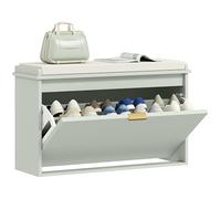 HOMCOM Banco Zapatero con cojín Acolchado y cajón, Zapatero con Capacidad para hasta 120 kg para Pasillo, Entrada y Porche, 80 x 26 x 47,5 cm, Color Verde