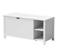 HOMCOM Banco Zapatero con Estante Interior Regulable y Compartimento Abatible para Almacenamiento Blanco Aosom España