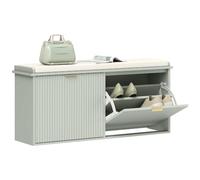 HOMCOM Banco Zapatos, Cojín acolch, Cajón abatible, 104x26x47,5cm, Verde | Armario para zapatos, Soporta hasta 240 kg, Uso interior, Pasillo, Entrada, Porche