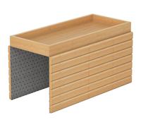 HOMCOM Bandeja de Brazo para Sofá de Bambú Plegable y Flexible con Base Antideslizante para Aperitivos Teléfonos y Bebidas