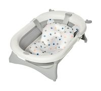 HOMCOM Bañera Plegable para Bebé Bañera Bebé 0-3 Años 81,5x50,5x23,5 cm con Tapón Termosensible Cojín y Almohadillas Antideslizantes Gris