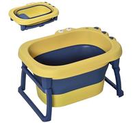 HOMCOM Bañera Plegable para Bebé de Recién Nacidos 105L Amarillo y Azul