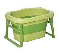 HOMCOM Bañera Plegable para Bebé Bañera Portátil para Niños con Patas Antideslizantes 75,3x55,4x43 cm Verde