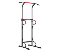 HOMCOM Barra de Dominadas Altura Regulable 219 cm, Estación de Fondos Resistente para Gimnasio en Casa, Máquina Dominadas Multifuncional, Carga 120 kg para Entrenamiento de Fuerza