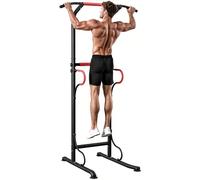 HOMCOM Barra de Dominadas Altura Regulable 219 cm, Estación de Fondos Resistente para Gimnasio en Casa, Máquina Dominadas Multifuncional, Carga 120 kg para Entrenamiento de Fuerza