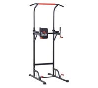 Homcom barra de dominadas altura regulable con 7 orificios torre de ejercicios estación multifuncional para entrenamiento fitness casa gimnasio oficina carga 120 kg 123x98x189-239 cm 98 cm