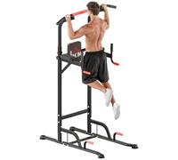 HOMCOM Barra de Dominadas Altura Regulable con 7 Orificios Torre de Ejercicios Estación Multifuncional para Entrenamiento Fitness Casa Gimnasio Oficina Carga 120 kg 123x98x189-239 cm