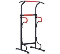 HOMCOM Barra de Dominadas Altura Regulable Estación de Fondos Resistente para Gimnasio en Casa Entrenamiento de Fuerza Negro