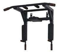 HOMCOM Barra de Dominadas de Pared con Almohadillas Pull Up de Acero Multifuncional para Adultos Carga Máx.120 kg 93x72x48cm Negro Aosom España
