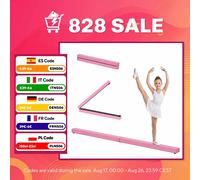 HOMCOM Barra de Equilibrio Gimnasia Plegable 210 cm Barra de Gimnasia Artística Viga de Equilibrio para Niños Principiantes y Gimnastas Profesionales para Entrenamiento en Casa Rosa