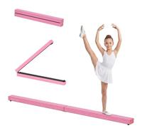HOMCOM Barra de Equilibrio Gimnasia Plegable 210 cm para Principiantes | Barra de Gimnasia Artística, Viga de Equilibrio, Gimnastas Profesionales, Entrenamiento en Casa