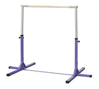 HOMCOM Barra de Gimnasia para Niños +3 Años Barra de Entrenamiento Altura Ajustable 92-150 cm Carga 75 kg 194x121x150cm Violeta