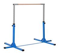 HOMCOM Barra de Gimnasia para Niños de +3 Años Barra de Entrenamiento Altura Ajustable 92-150 cm Carga 75 kg 194x121x150cm Azul Aosom España
