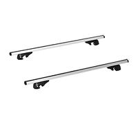 HOMCOM Barras de Techo Universales para Vehículos de Aluminio Bacas Portaequipajes Coche Automóvil Baca para Coche Universales con Cerradura Carga 75 kg 135 cm Plata