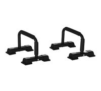HOMCOM Barras Paralelas Calistenia de Acero Barras Paralelas con Alfombra Antideslizante y Empuñaduras Acolchadas para Entrenamiento de Fitness en Gimnasio Hogar 36x25x20 cm Negro