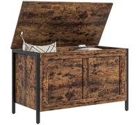 HOMCOM Baúl Banco 95L contenedor Multiusos 80x40x49cm Marrón rústico