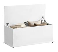 HOMCOM Baúl de Almacenaje 102L, Banco de Almacenaje, 100x40x40 cm, Blanco | Banco Zapatero con Bisagra de Seguridad, Estilo Moderno, para Pasillo, Dormitorio, Recibidor, Salón