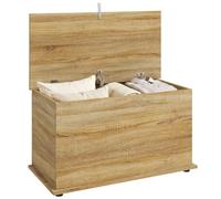 HOMCOM Baúl de Almacenaje 102L, Banco de Almacenaje, 80x40x45 cm, Roble | Banco Zapatero con Bisagra de Seguridad, Estilo Moderno, para Pasillo, Dormitorio, Recibidor, Salón