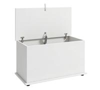 HOMCOM Baúl de Almacenaje 102L, Banco de Almacenaje, 80x40x45 cm, Blanco | Banco Zapatero con Bisagra de Seguridad, Estilo Moderno, para Pasillo, Dormitorio, Recibidor, Salón