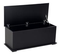 HOMCOM Baúl de Almacenaje, Banco de Almacenaje 100x40x40 cm, con Bisagra de Seguridad, Estilo Moderno, para Pasillo, Dormitorio, Salón, Negro