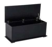 HOMCOM Baúl de Almacenamiento de Madera Arcón de Almacenamiento con Tapa Carga Máx. 120 kg para Dormitorio Salón 100x40x40 cm Negro