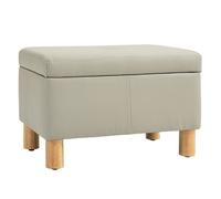 Baúl de Almacenaje para Dormitorio 33L Tapizado en PU Banco de Almacenaje con Patas de Madera 60x38x40 cm Gris Claro Light gray