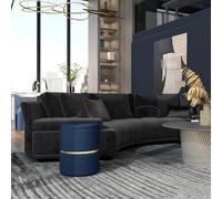 HOMCOM Baúl de Almacenaje para Dormitorio Ø36x44 cm Gris oscuro