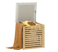 Homcom Taburete con almacenaje 40x40x47 cm gris y natural