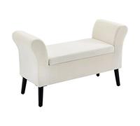 HOMCOM Baúl de Almacenaje para Dormitorio con Tapa 111,5x41x65 cm Crema