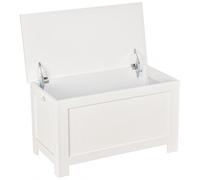 HOMCOM Baúl de Almacenaje para Dormitorio con Tapa 81x40x46 cm Blanco | Banco de Almacenaje, Baúl Versátil, Bisagra de Seguridad, para Pasillo, Salón