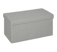 HOMCOM Baúl de Almacenamiento, Banco Acolchado con Espacio y Tapa para Sala de Estar, Dormitorio, Recibidor, Gris Claro