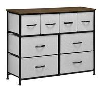 HOMCOM Baúl de Almacenamiento de Acero de 8 cajones 100x30x78cm Negro