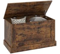 HOMCOM - Baúl de Almacenamiento para Juguetes, de Madera, con bisagra de Seguridad, para salón, Entrada, 80 x 40 x 45 cm, Color marrón