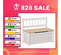 HOMCOM Baúl para Juguetes Banco Almacenaje 40 kg 60x30x50 cm Blanco